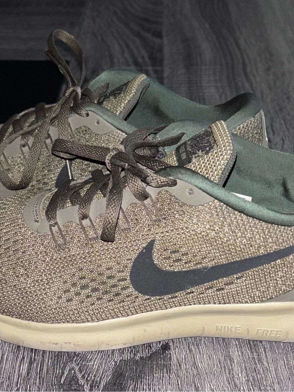 Nike Free RN Olive Khaki Running Shoes Mens Size 9 Athletic Sneakers 831509-303 - Picture 1 of 6